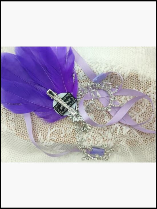 Vintage Flapper Headpiece Feather Hair Clip Gatsby Costume Headband Tea Party main image 6